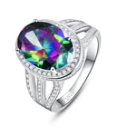 Ring Silver Oval Shape Silver Fascinating Gemstone Ring 925 Sterling Silver Oval Shape Mystic Topaz Hot Sale Ring