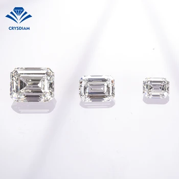 CRYSDIAM Emerald Cut SI1 cvd rough diamond large size loose diamonds natural white lab diamonds loose