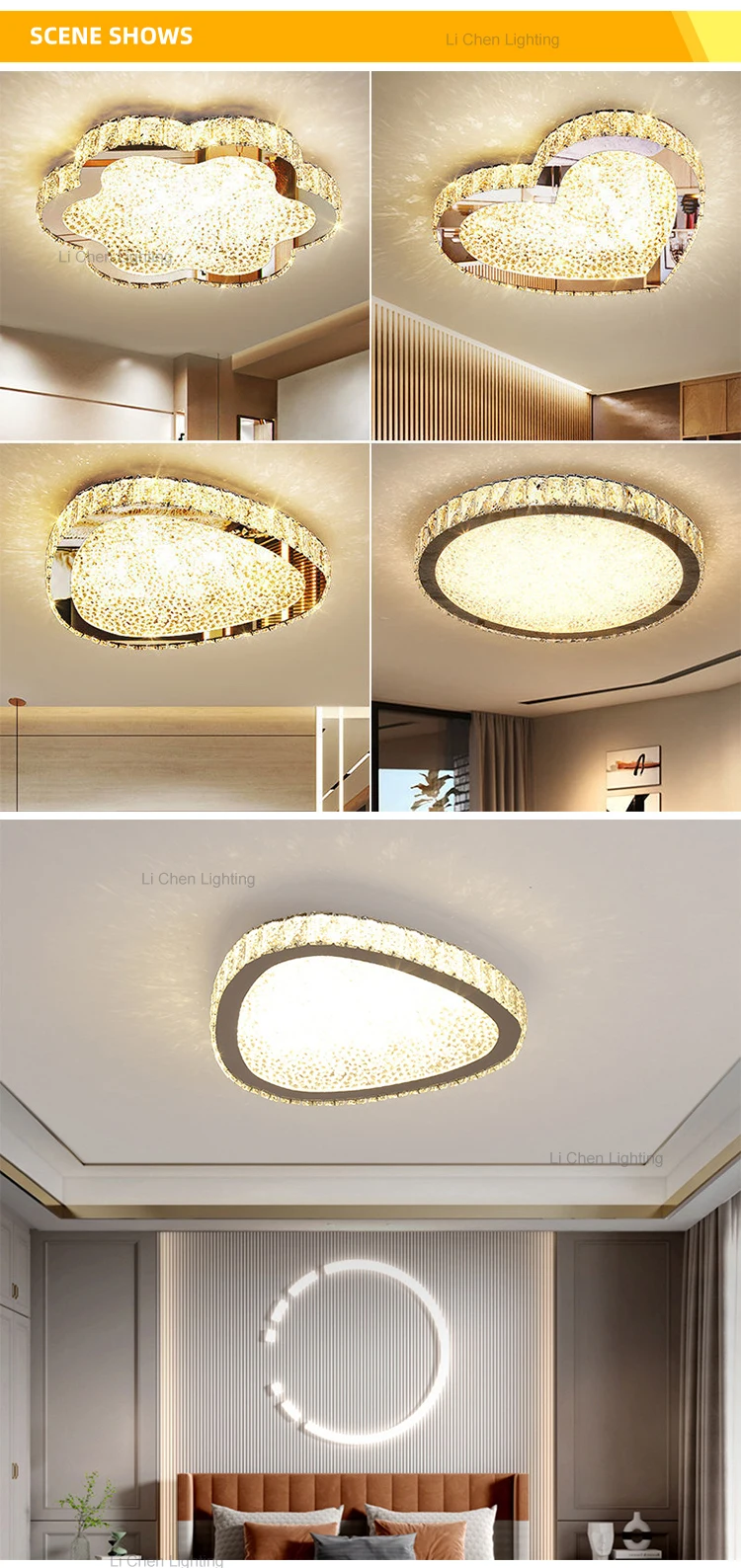 c0071 professional quality indoor decoration stainless steel crystal light led ceiling lamp-4