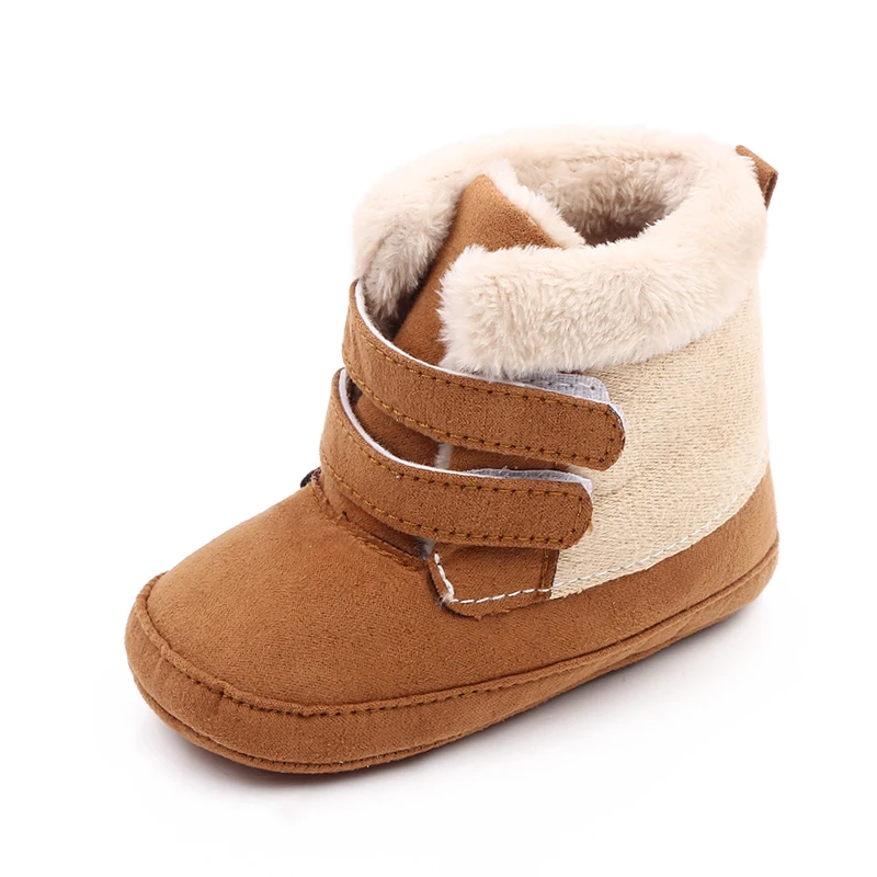 Winter Thick Double Strap Plush High Top Soft Sole Non-slip Baby Warm Toddler Cotton Boots supplier