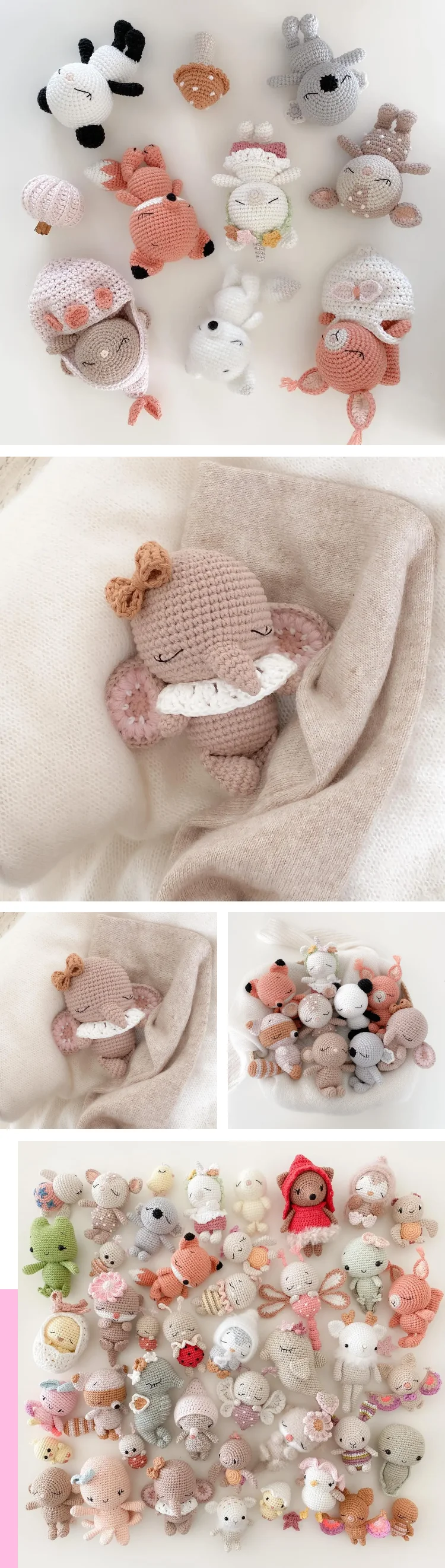 Ambr Hot Selling Amigurumi Fox Plush Stuffed Animal Handmade Vintage