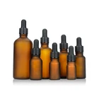 5ml 15ml 20ml 30ml 50ml Glass Dropper Frosted Amber Essential Oil Bottle with Child Resistant Cap