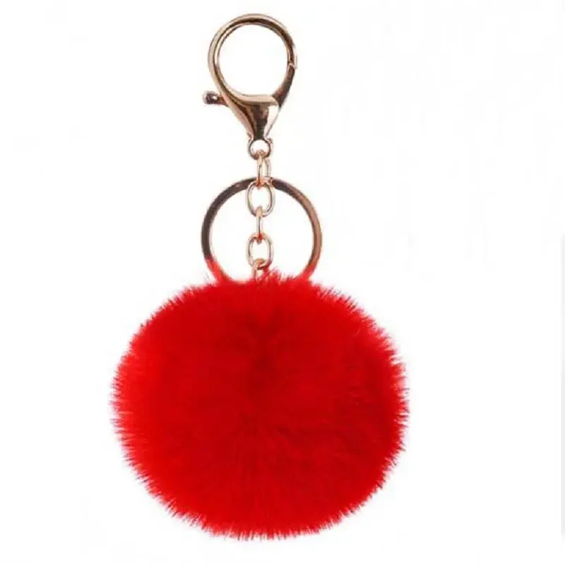 New Design Bunny cute  Key Chain Pendant Bag Car Charm Tag Fluffy Fur Pompom Rabbit Keychain For for car keys