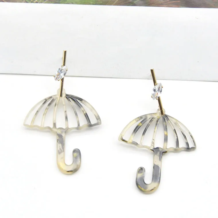 Custom umbrella shaped style cute ear jewelry for girl Newest trendy 2021 korean fashion earrings