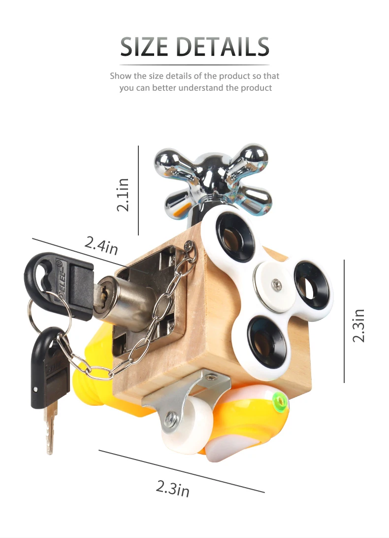 Meilleures ventes de jouets en bois feutre panneau occupé bloc cube Fidget sensoriel Montessori éducatif bébé enfants jouet pour tout-petit CE CPC UKCA fabrication