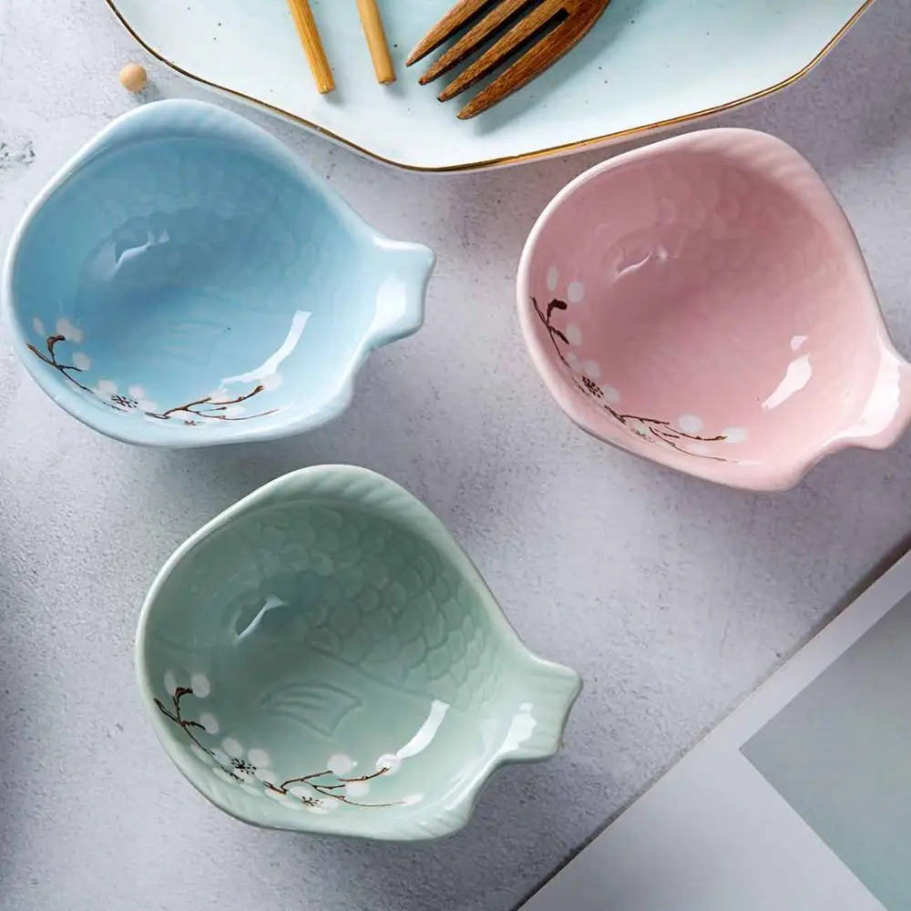 1pc Ceramic Wasabi Sushi Soy Sauce Dipping Dish Plate Small Bowl