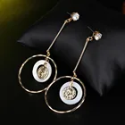 Earrings Cross-border New Style Long Fashion Jewelry Alloy Temperament Long Ring Earrings Wholesale Spot