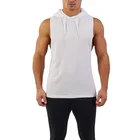 Sports Hoodie Mens Gym Hoodie Wholesale Mens Sports Blank Gym Wear Sleeveless Pullover White Hoodie