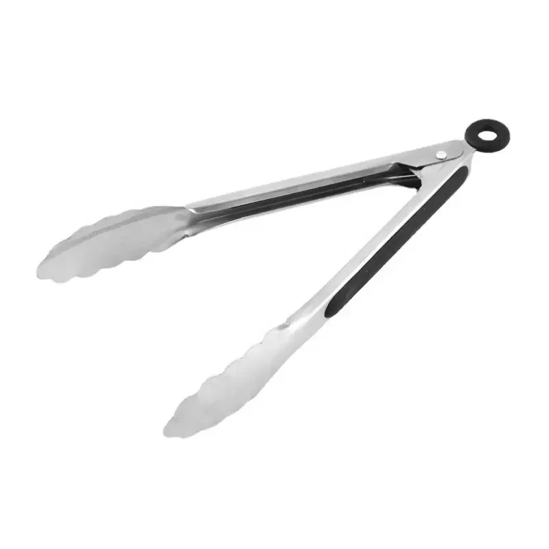 Wellfine Kitchen Stainless Steel Food Cooking Tongs Korean Bbq Ice Pasta Grill Salad Charcoal Chef Serving Tongs Smart Utility