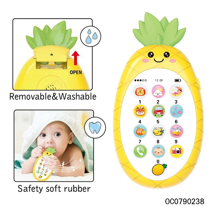 Electric montessori toys early educational baby mobile phone toy with music