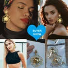 Copper Earrings Wholesale Price Flower Shape 24k Copper Earrings For American African Hip Hop Copper Drop Earrings