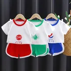 Boy Summer New Childrens Short-sleeved Suit Cotton Baby Clothes Korean Two-piece Boy Shorts Childrens Clothing