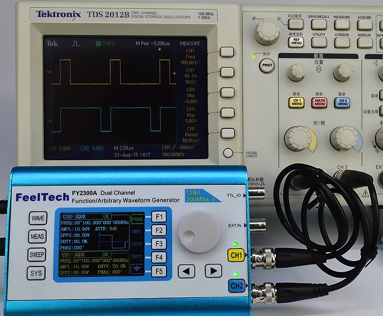 Produktbild von FeelTech FY2300 20M DDS-Signalgenerator – Dual-Channel, 2,4 Zoll TFT, 200 MSa/s, 12 Bit