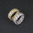 Ring Rings Hip-hop Ring Micro-inset CZ Ring 8mm Cuban Eternity Ring Couples Holiday Gift