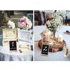 Numbers OurWarm 10pcs Chalkboard Wedding Signs Place Cards Wedding Table Numbers Card Holder For Communion Souvenirs