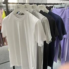 Quick Dry Breathable 100%cotton Shortsleeve Round Neck T Shirts Fitness Men Good Quality Black Blue Grey White Tshirts