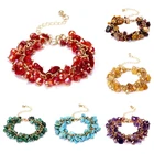 Stone Bracelet Boho High Quality Colorful Gravel Natural Stone Beaded Crystal Bracelet Jewelry For Women