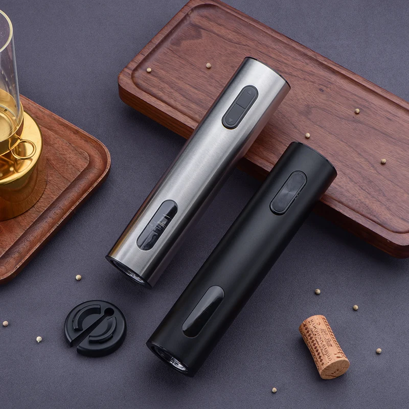 Eco-Friendly Rechargeable Electric Wine Opener Automatic Foil Cutter Cork Pop Stainless Metal for Bar Use Customizable with Logo