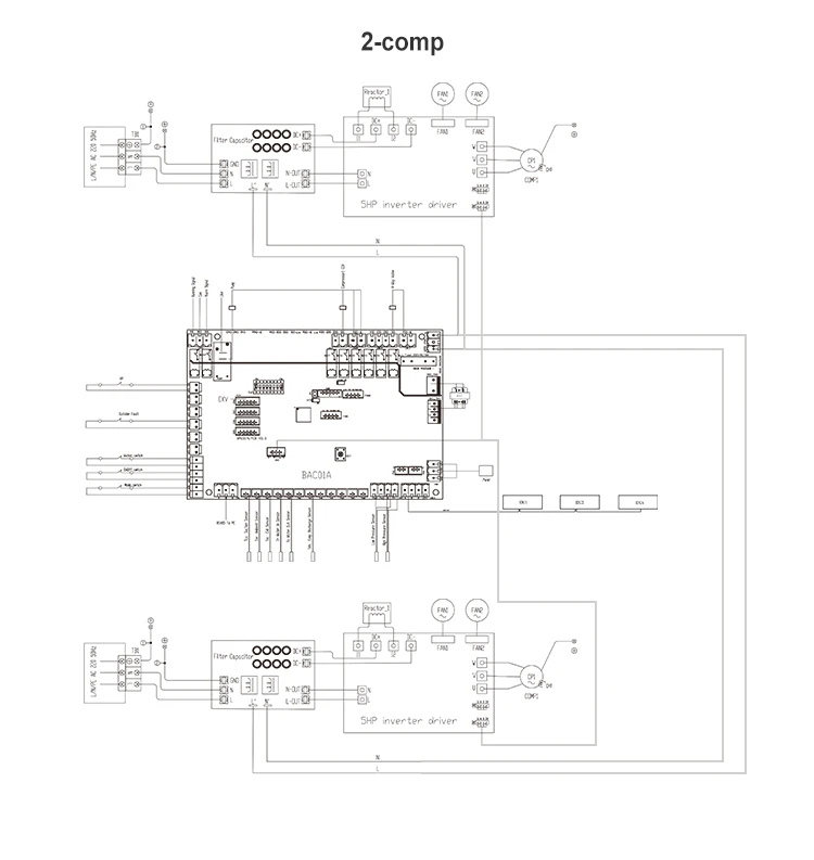 R32 R410 30 кВт 35 кВт 39 кВт двухкомпрессорный инвертор постоянного тока кондиционер печатная плата воздухо-водяной чиллер тепловой насос решение завод