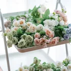 Plastic Flower Wholesale New Products Real Touch Plastic 8 Head Rose Decorative Artificial Flower Making
