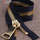 Zipper Polished Zipper 15# Double Point Double Polished Gold Close-end Metal Zipper For Garment Accessories