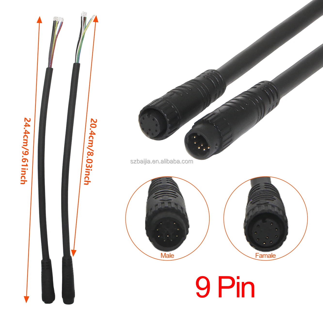 2/3/4/5/6/7/8/9 Pin female male Connector Cable Waterproof wire for electric Ebike Display Pin Cable scooter accessories