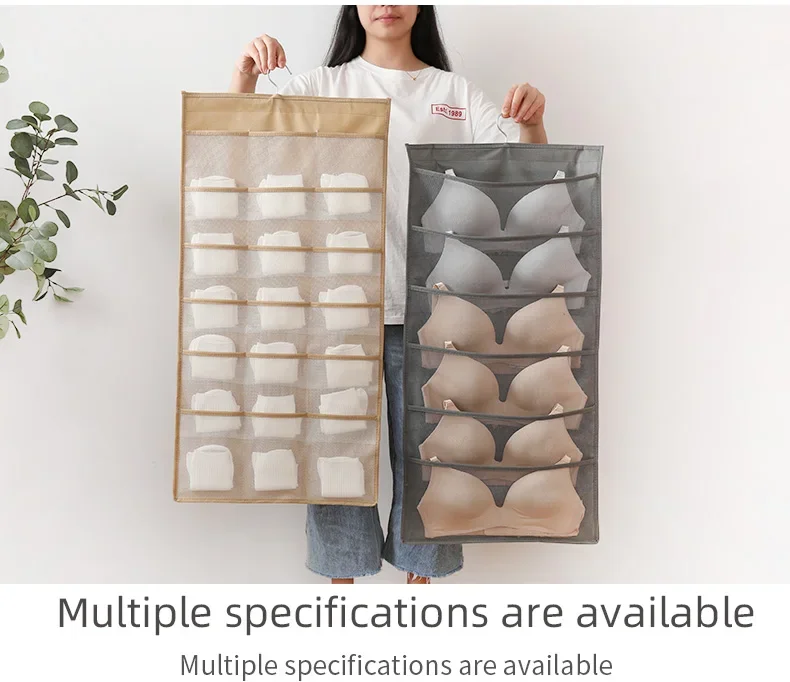 Multiple Pockets Non-woven Fabric Hanging Storage Bag Clothes Hats bra Sock Underwear Organizer Closet Hanging Organizer
