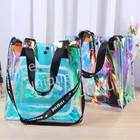 Tote Bag Handbag Bags Fashion Hologram Iridescent Laser Colorful Transparent PVC Tote Shoulder Bag Handbag Shopping Bags