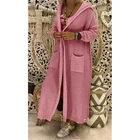 Sweater Lazy Sweater Autumn And Winter New Loose Long Wild Pocket Hooded Knitted Cardigan