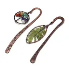ML Natural Healing Reiki Crystal Quartz Bookmark Help Me Tree Of Life Chakra Merkaba Stone Metal Bookmark