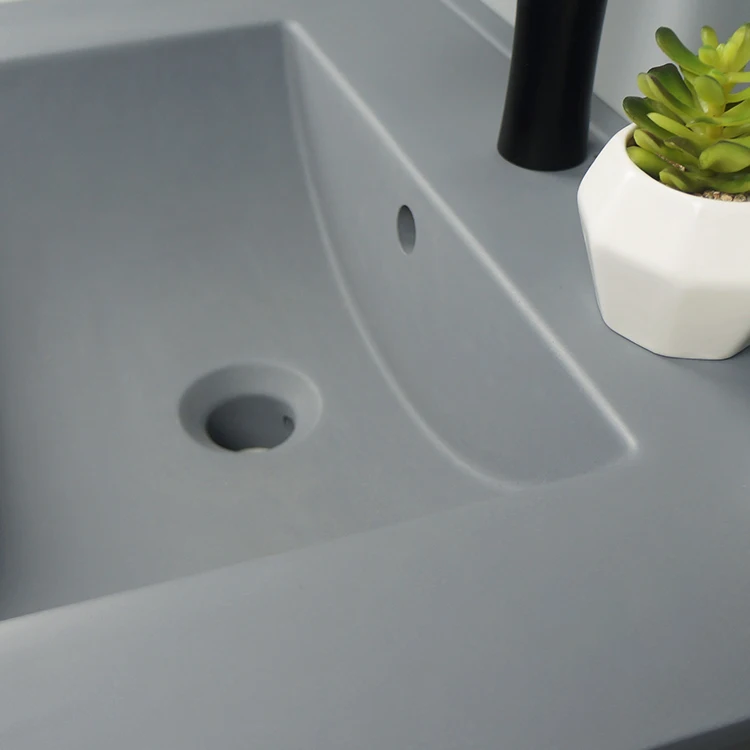 TARPUL 2023 Custom-made Rectangular Stone Basin Sink Modern Design for Hotel Home Concrete Cement Ceramic Mount Installation factory