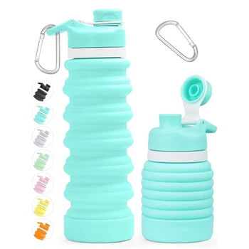 Leak-proof valve is reusable and BPA-free silicone water bottle custom water bottle