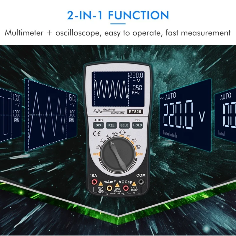 Professional Waveform 2 In 1 Multimeter And Oscilloscope 4000 Counts