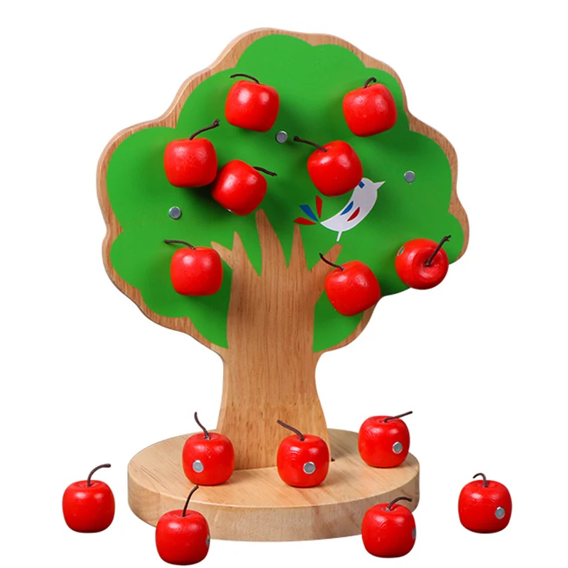 Mathematic Wooden Educational Toy Magnetic Apple Tree Wooden Toy 