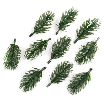 Wholesale Christmas Tree Ornament Mini Artificial Pine Needles Garland Pine Pick Party Supplies For Christmas Simulation Plants