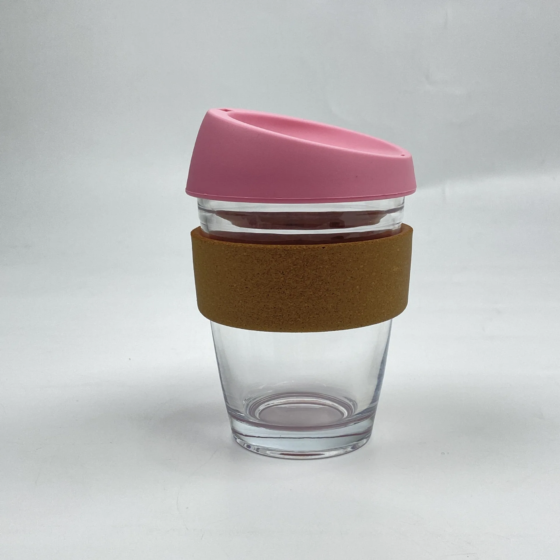 350ml Cork Sleeve with Lid Silicone Sleeve Non-Slip and Leakage Handy High Boron Glass Coffee Mug Office Mugs