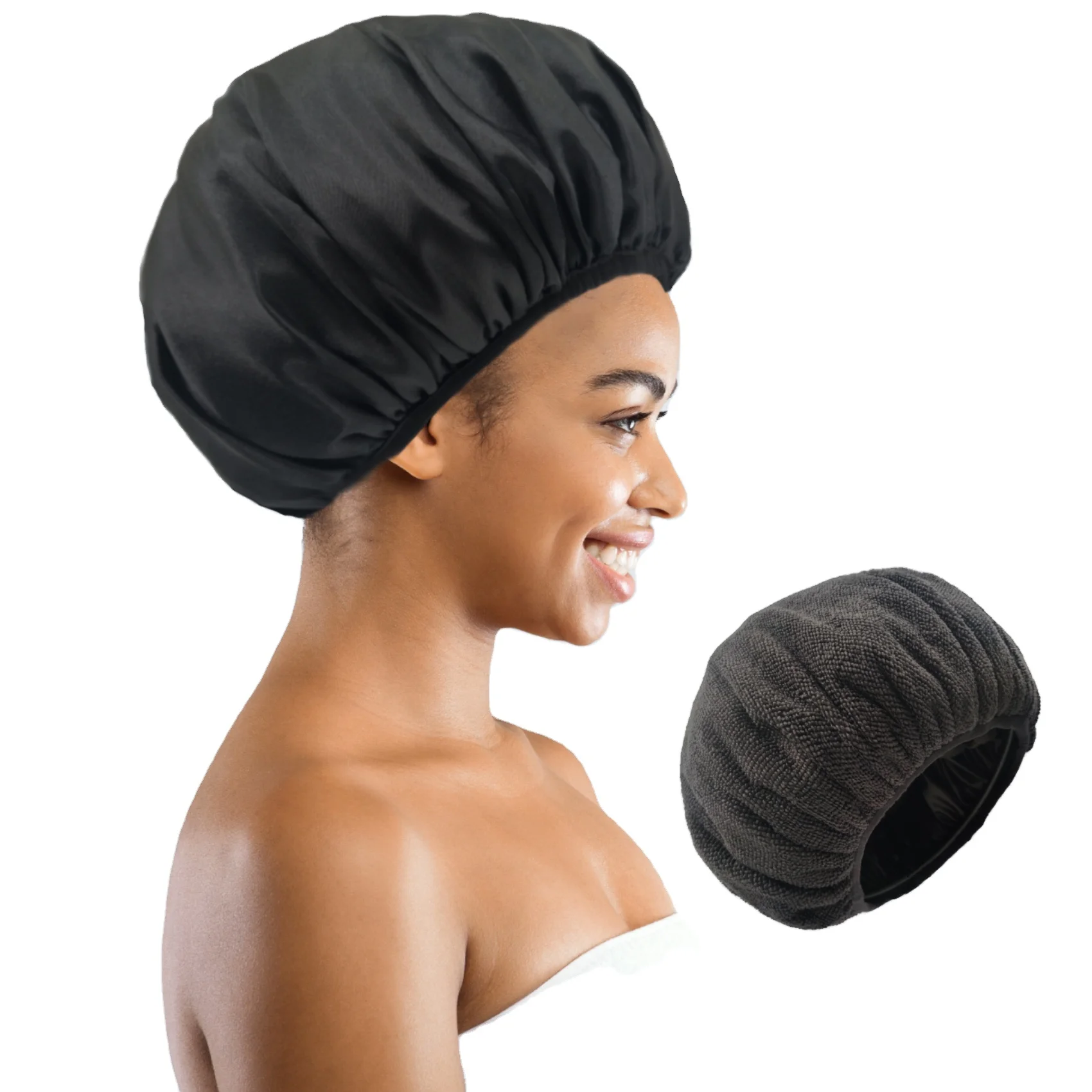 Sợi Nhỏ Terry Lót Satin Shower Cap Bonnet Cho Phụ Nữ - Buy Sợi Nhỏ Terry  Lót Mũ Tắm,Satin Nắp Ca-pô Cho Phụ Nữ,Phụ Nữ Terry Lót Mũ Tắm Product on  