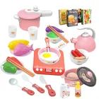 Baby Toy Cheap Wholesale Children Baby Tableware Plastic Cooking Pretend Play Kitchen Toy Sets
