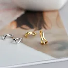 Drop Earrings Women INS Minimalist Irregular Wave Pattern 925 Sterling Silver Drop Earrings