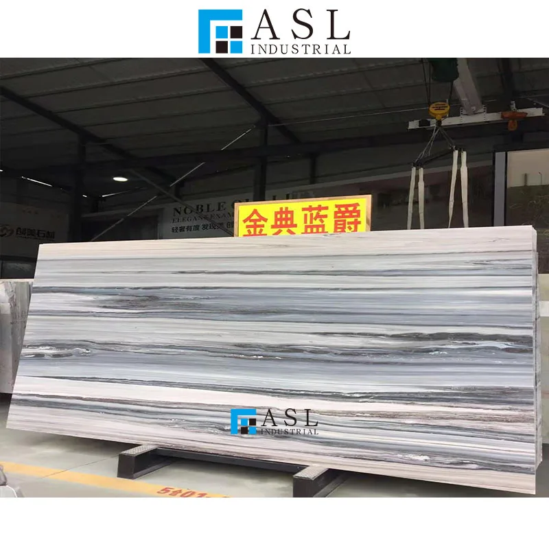 Best quality straight veins palissandro Italy marmara white light blue marble