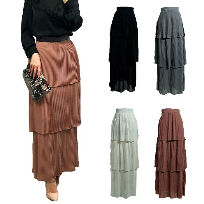 Wholesale Muslim Pleated Maxi Skirt ...