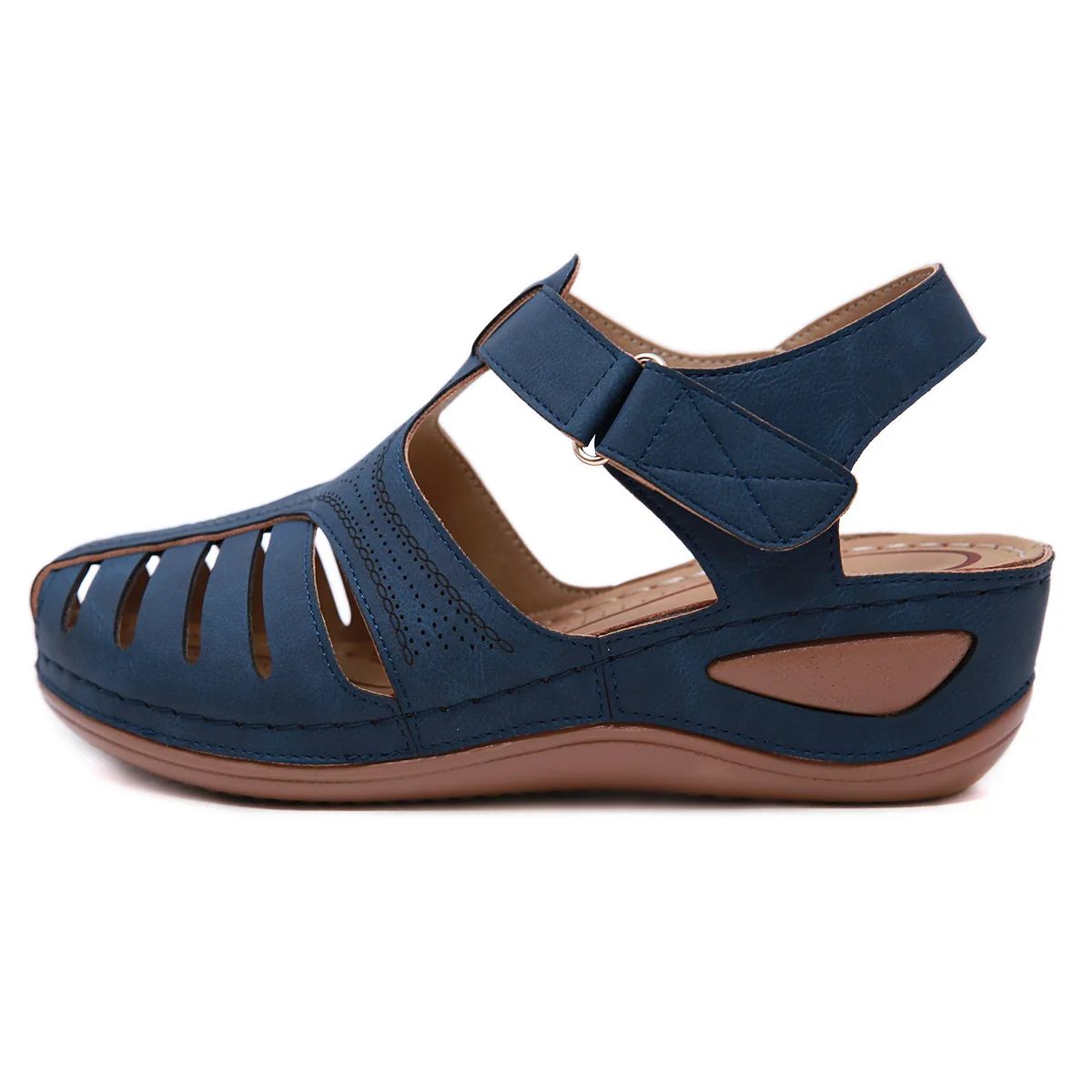 New Fashion Trend  Large Size Wholesale Customization Retro Style Summer Baotou Sals Slope Heels Women's Slippers