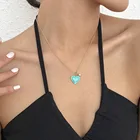 Fashionable And Creative Lady Heart Alloy Diamond Imitation Necklace Pendant