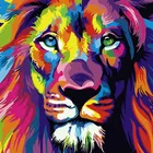 Tuoyun DIY Colorful Lion Painting By Numbers On Canvas With Frame For Wall Decoration