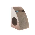 PAKEWAY MDF Cat Scratcher Pet Cat Toy Cat Bed With Teasing Ball Inside-Medium