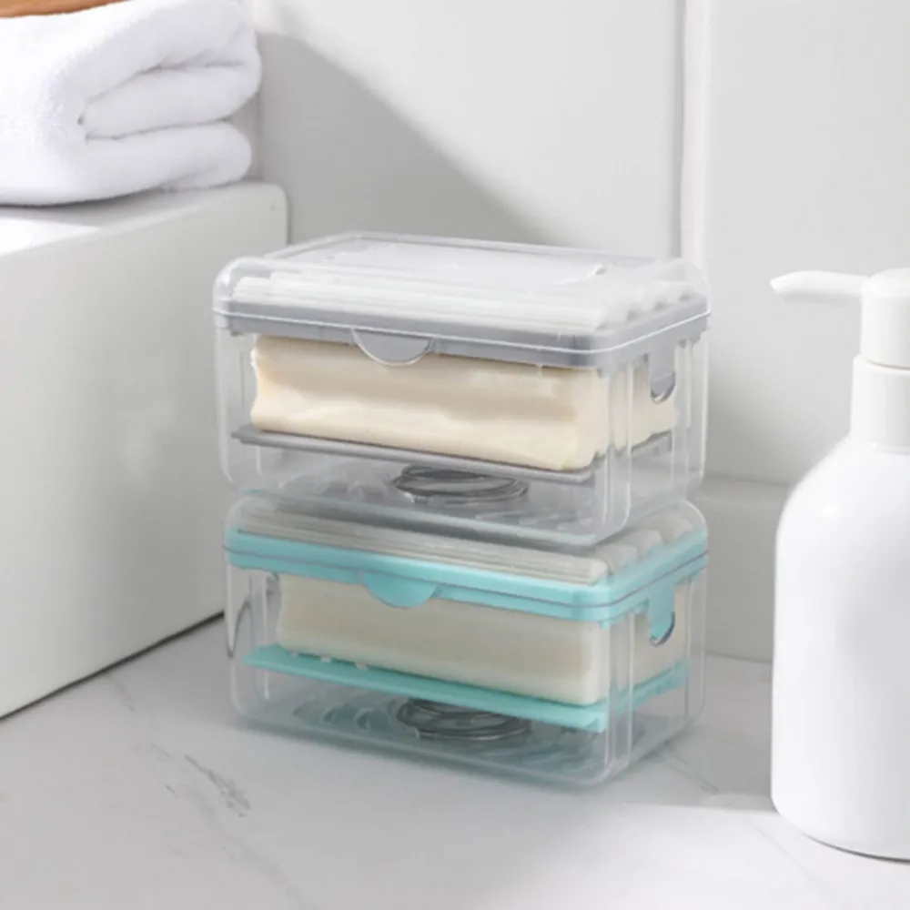 O241 Hands Free Foaming Soap Dish Bathroom Tool Soap Box Draining Household Storage Rack Multifunctional Soap Dish