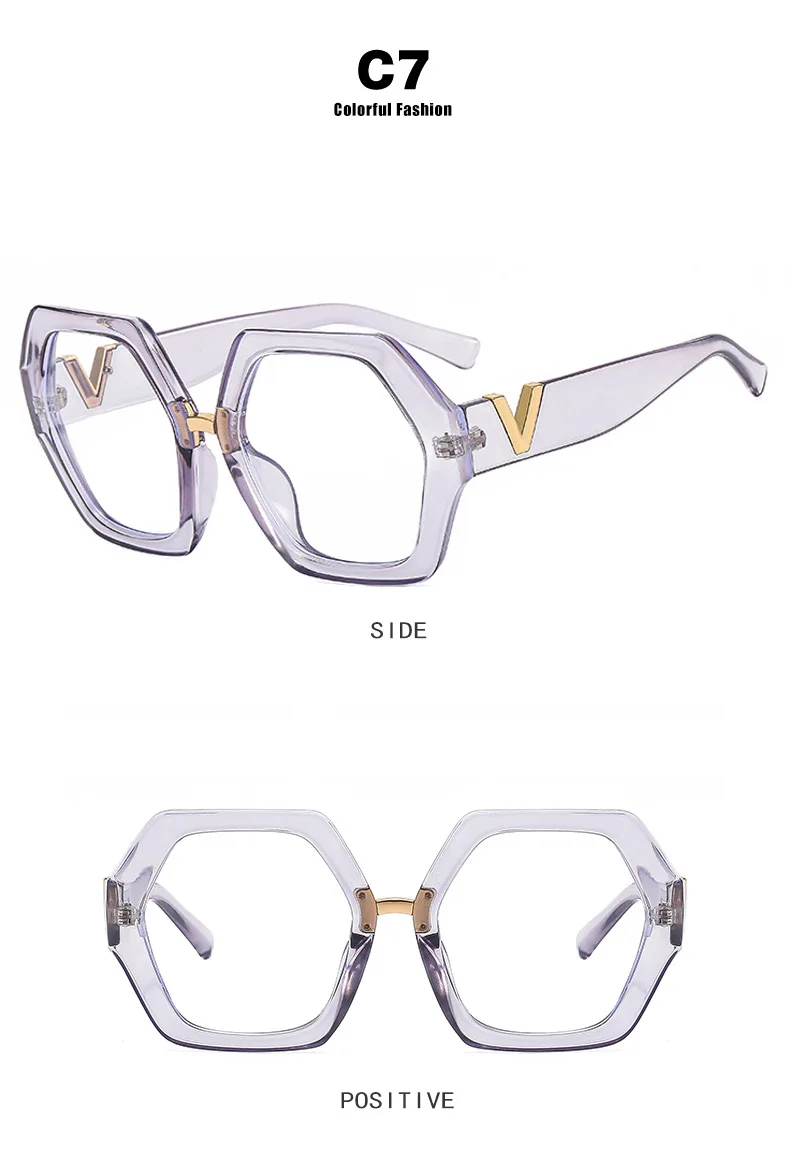 New Fashion Anti Blue Glasses Women Vintage Irregular Transparent