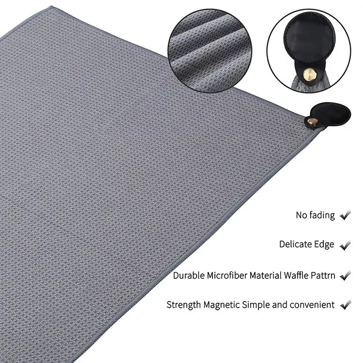 Newest Design Custom Logo Printed Microfiber Super Magnet Magnetic Waffle Golf Towel