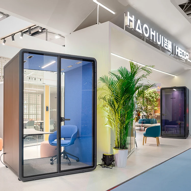 Modern Steel Frame Soundproof Booth with Ventilation System for Private Office and Meeting Pod