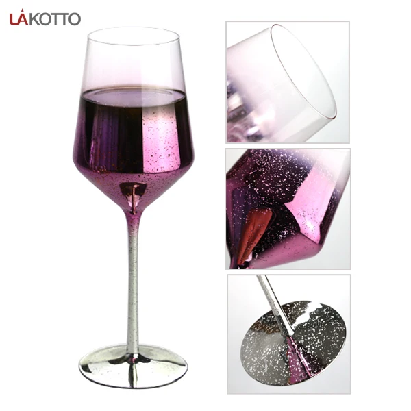 Wholesale Elegant Crystal Goblet custom Electroplated Rose Gold Wedding Glass Champagne Flutes